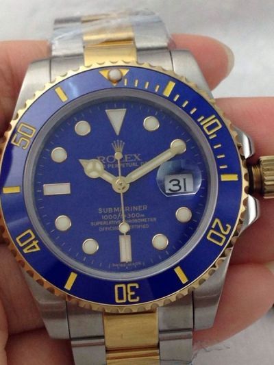 Rolex Submariner Blue Dial Replica Bluesy Two Tone Watch B+ 40mm